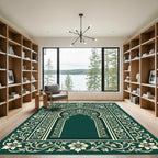 Emerald Floral Arch Scroll Area Rug