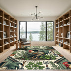 Rustic Rooster and Garden Herb Folk Rug