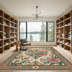 Classic Floral Arrangement Cream Garden Rug