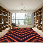 Geometric Burnt Orange Chevron Zigzag Rug
