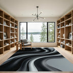 Monochromatic Drape Abstract Waves Rug