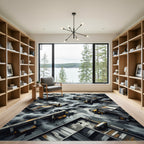 Industrial Smoke Black Splatter Rug