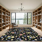 Pink Yellow Blue Floral Bouquet Rug
