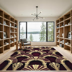 Art Deco Scarlet Arch Fan Repeat Rug