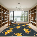 Whimsical Yellow Mouse Cartoon Background Rug