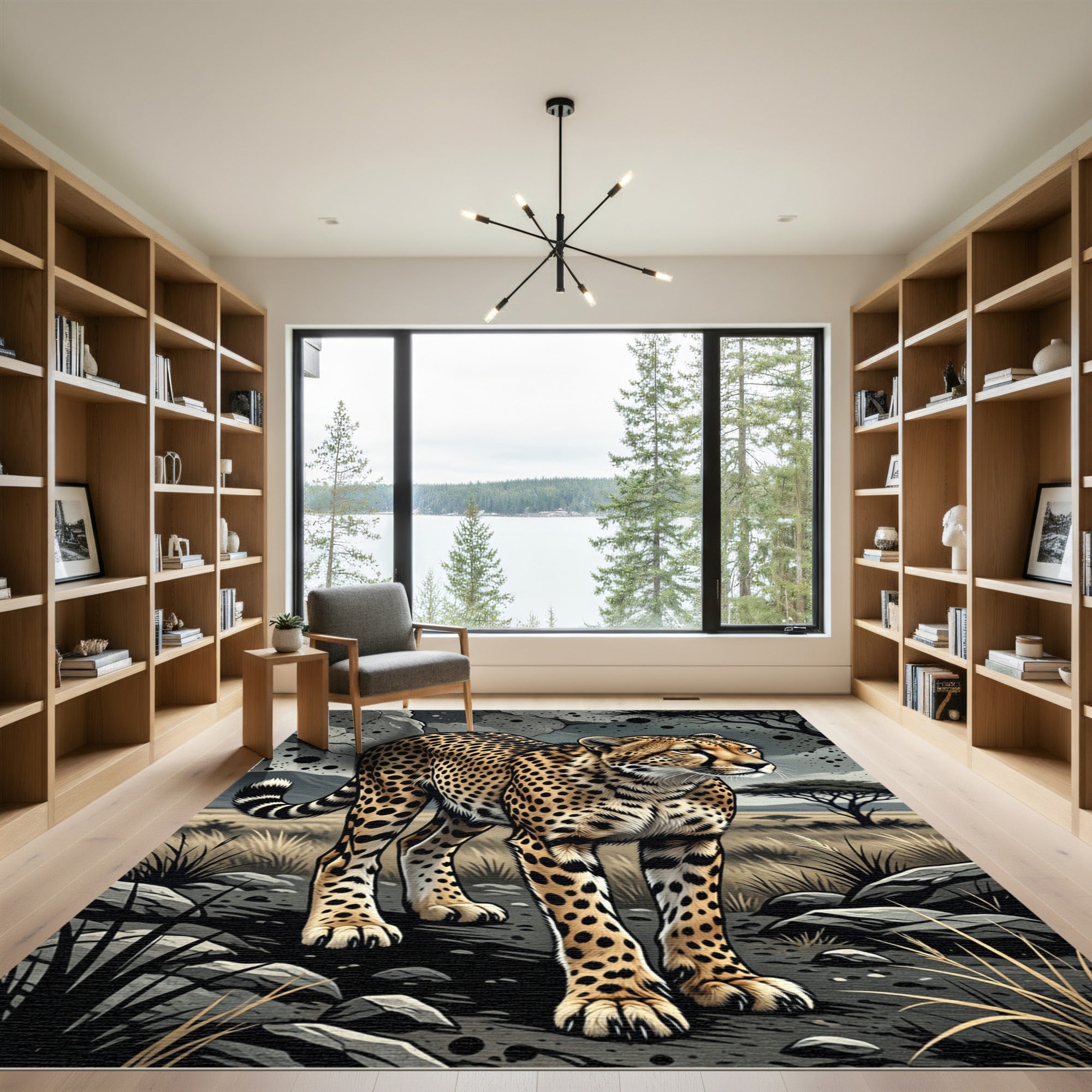 Cheetah Spot Safari Animal Landscape Rug