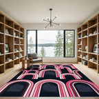 Pink And White Archway Layers Rug