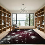 Shimmering White Starburst Galaxy Rug