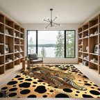 Golden Leopard Black Spotted Rug