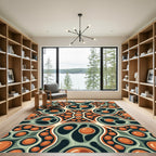 Abstract Organic Sphere Clay Green Art Rug