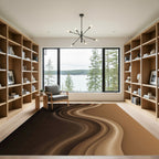 Rich Brown Swirl Drapery Rug