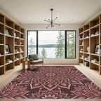 Dusty Rose Ornate Lotus Mandala Rug
