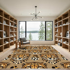Brown Cheetah Spot Repeat Rug