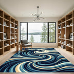 Deep Ocean Swirl Dynamic Wave Rug