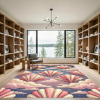 Pastel Seashell Clouds Celestial Dreamscape Rug