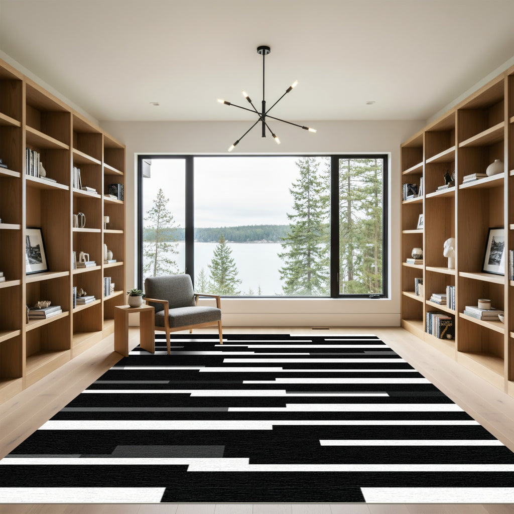 Monochromatic Abstract Geometric Slices Rug