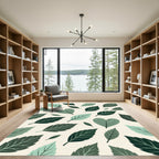 Lush Green Botanical Heart Leaf Rug
