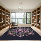 Purple Chrysanthemum Garden Medallion Rug
