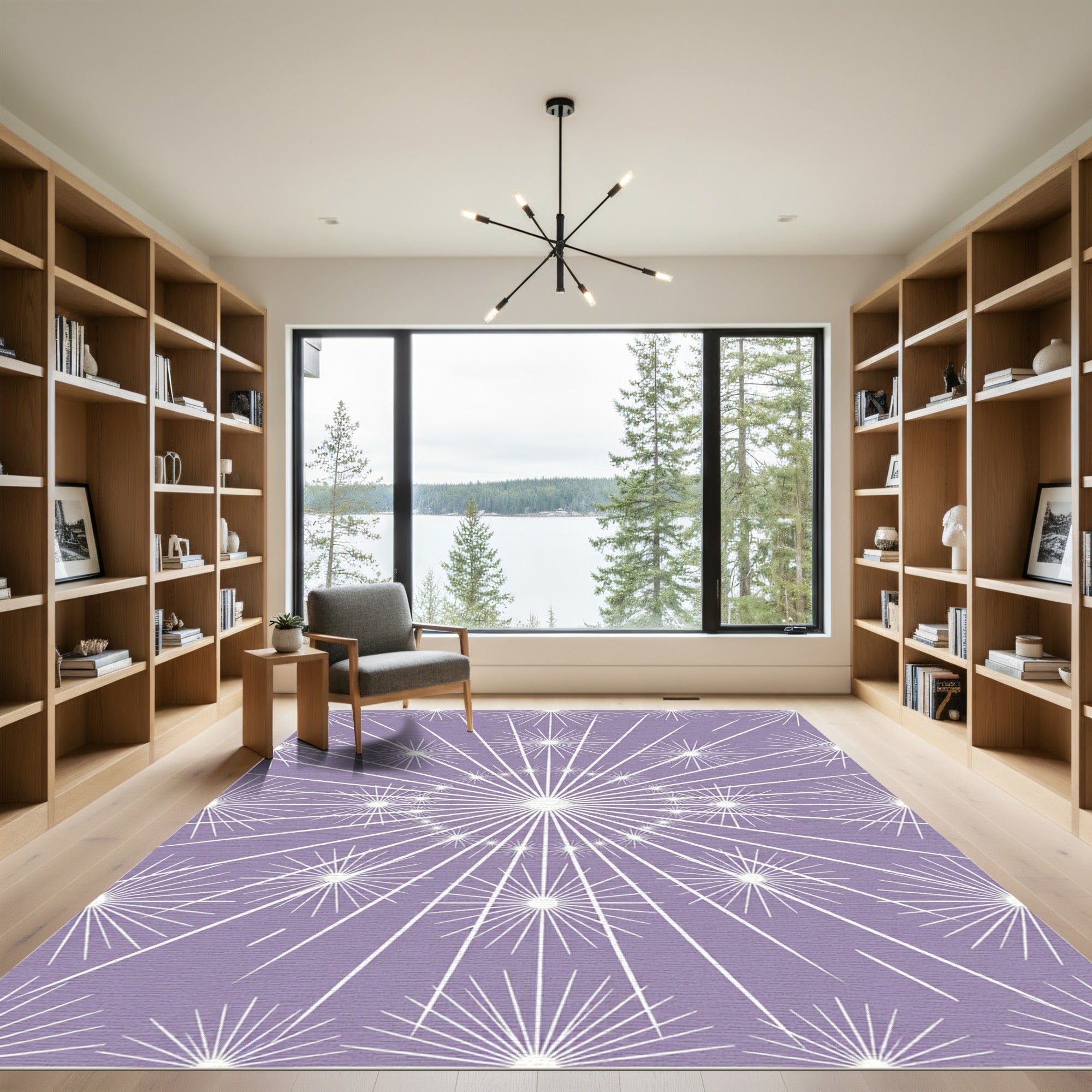 Lavender Celestial Starburst Radiant Rug