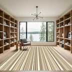 Neutral Earthy Tones Vertical Striped Rug