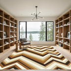 Earthy Tones Geometric Zigzag Rug