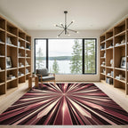 Rose Gold Geometric Burst Rug