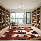 Desert Mesa Sunset Geometric Collage Rug