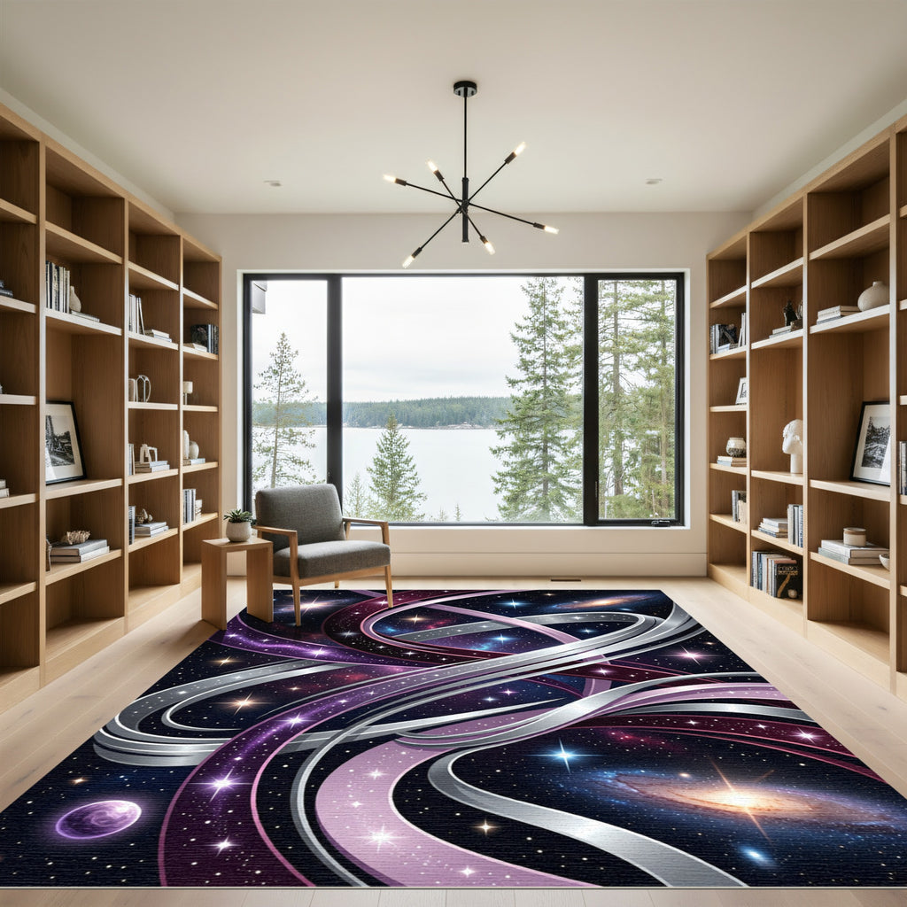Cosmic Interstellar Galaxy Swirl Abstract Rug