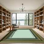 Classic Glazed Mint Border Frame Rug