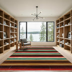 Rustic Earthy Tone Striped Rug