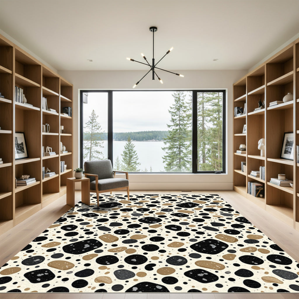 Modern Earthy Pebble Spotted Ink Rug