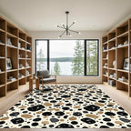 Modern Earthy Pebble Spotted Ink Rug