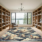 Whimsical Grey White Mouse Cloud Hug Rug