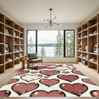 Vintage Distressed Red Heart Valentine Rug