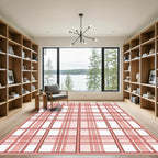 Blush Pink Classic Grid Plaid Rug