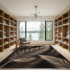 Elegant Ethereal Chocolate Feather Sway Rug