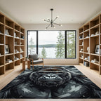 Majestic Silverback Gorilla Portrait Art Rug
