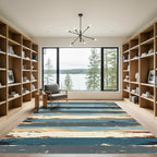 Coastal Beach Wood Grain Stripes Rug