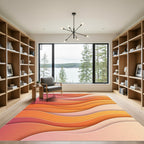 Abstract Sunset Layered Wave Rug