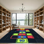 Vibrant Geometric Hopscotch Playful Floor Art Rug