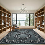 Metallic Silver Braided Rope Number Eight Rug