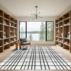 Minimalist Black Dot Grid Rug