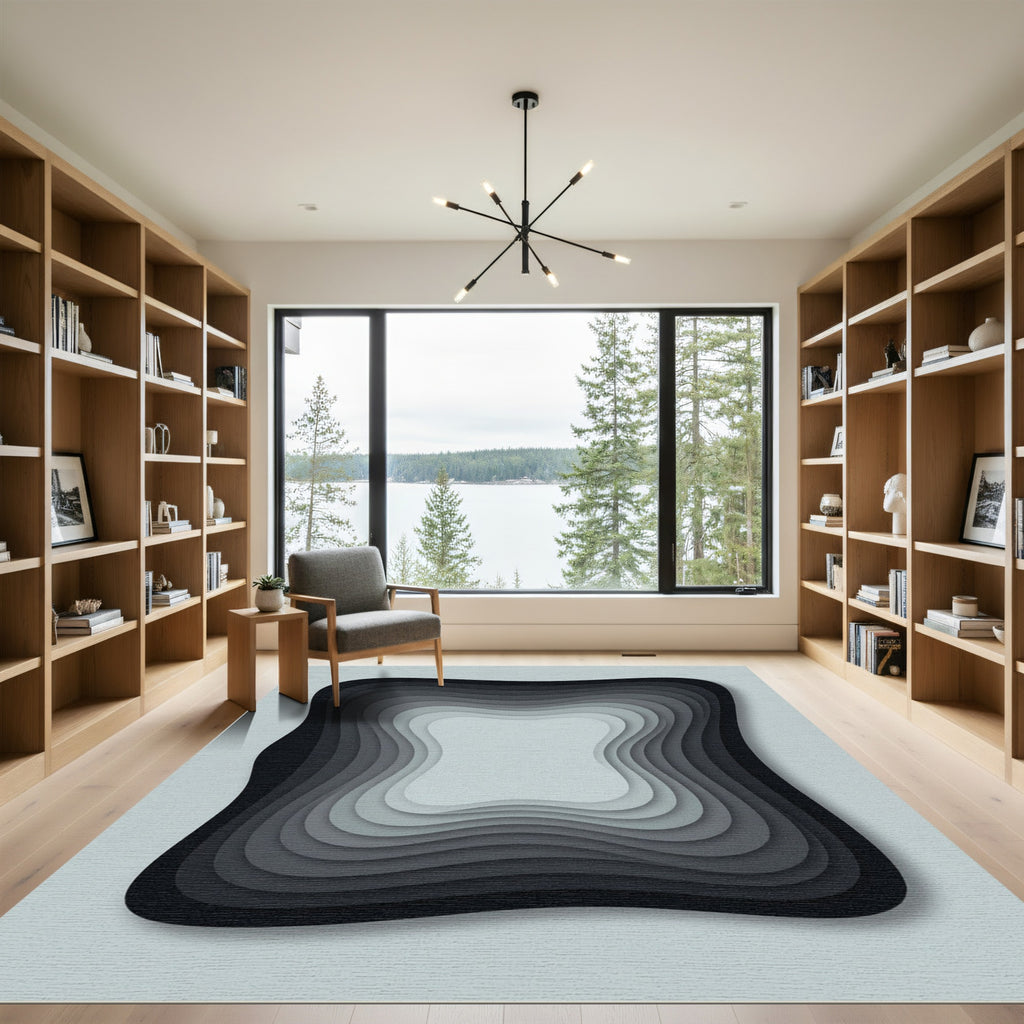 Monochromatic Gradient Layered Organic Rug