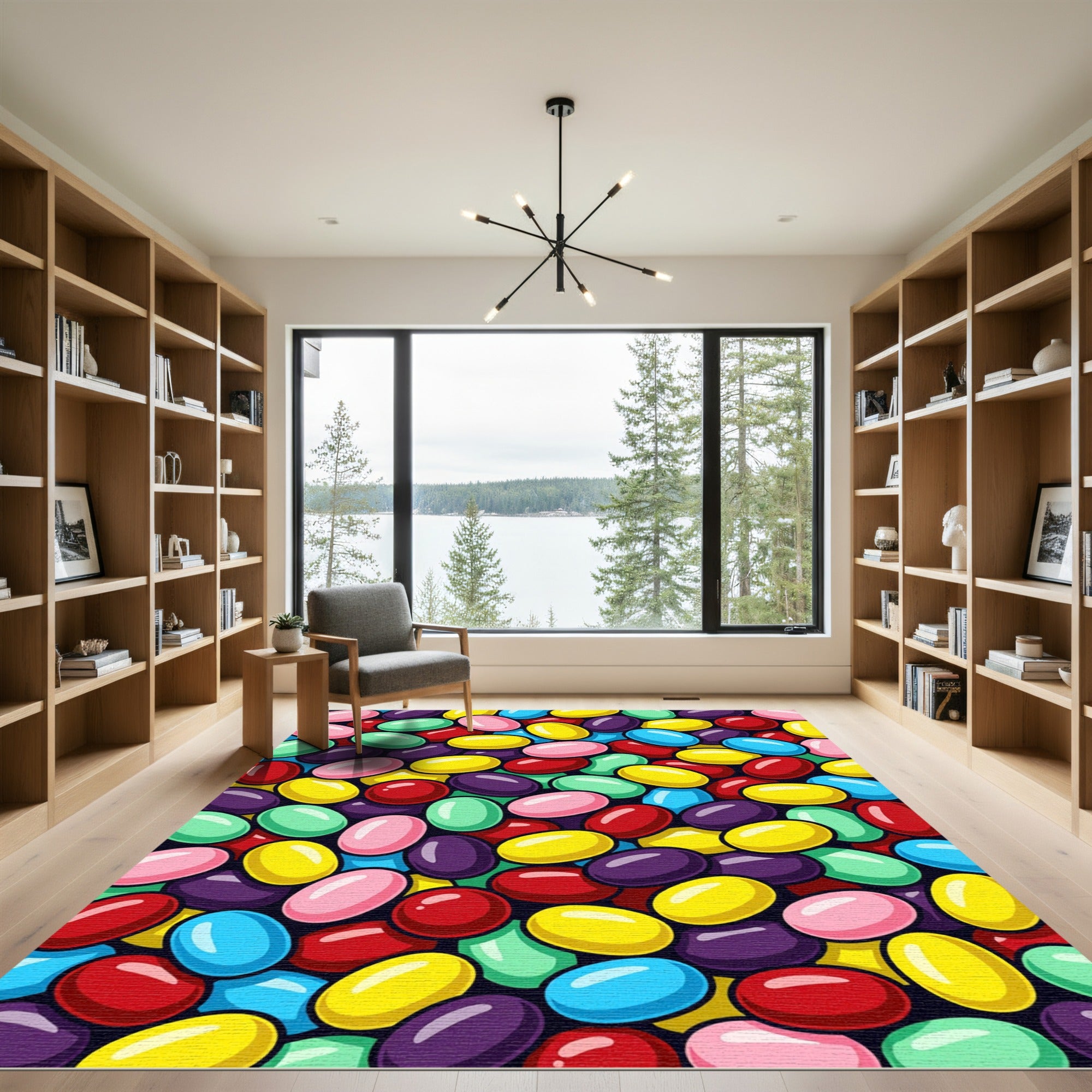 Vibrant Multicolored Candy Jelly Bean Pop Rug