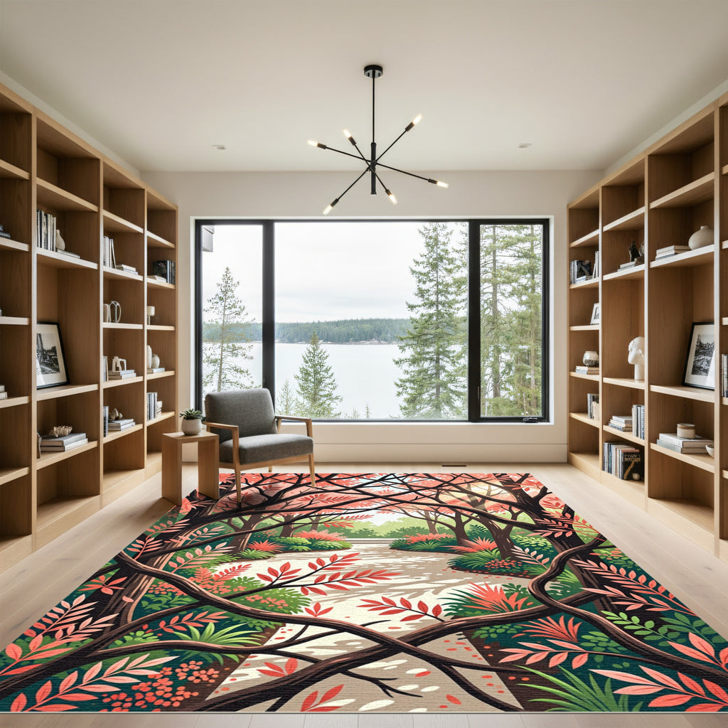 Coral Canopy Forest Path Rug