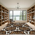 Leopard Face Seamless Cream Spotted Rug