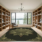 Sage Green Ornate Star Paisley Medallion Rug