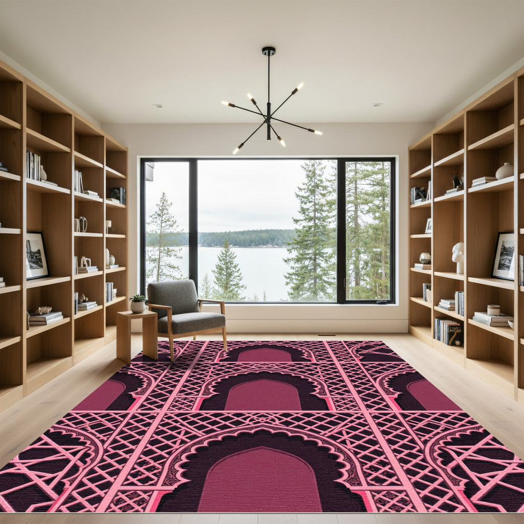 Rose Arch Lattice Geometric Wall Art Rug