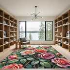 Vibrant Pastel Rose Garden Bouquet Rug