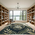 Enigmatic Olive Gorilla Arboreal Portrait Rug